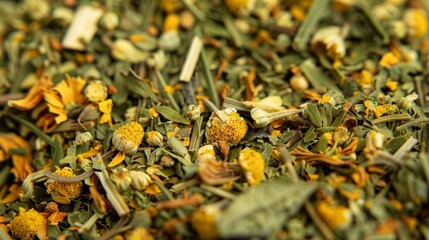 The contrast between the smooth and velvety texture of chamomile and the ly and sharp edges of dried thyme blended together in a herbal infusion mix for a unique and balanced flavor.