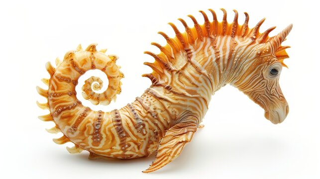 A Marine Animal on White Background - a captivating and unique visual. The marine animal on a pure white backdrop creates an enchanting and distinct scene.