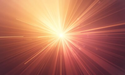 Naklejka premium Radiating light burst with soft gradients in gold and pink