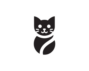 black cat icon vector illustration