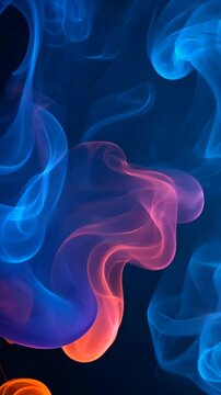 Colorful smoke swirling in abstract shapes