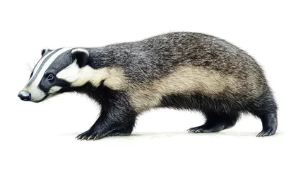 the badger is large and grey  with a short  fluffy tail   © Imron