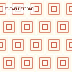 Seamless geometric pattern with editable stroke. Square horizontal grid . Background template, layout. Apply various pattern brushes for any themed design.