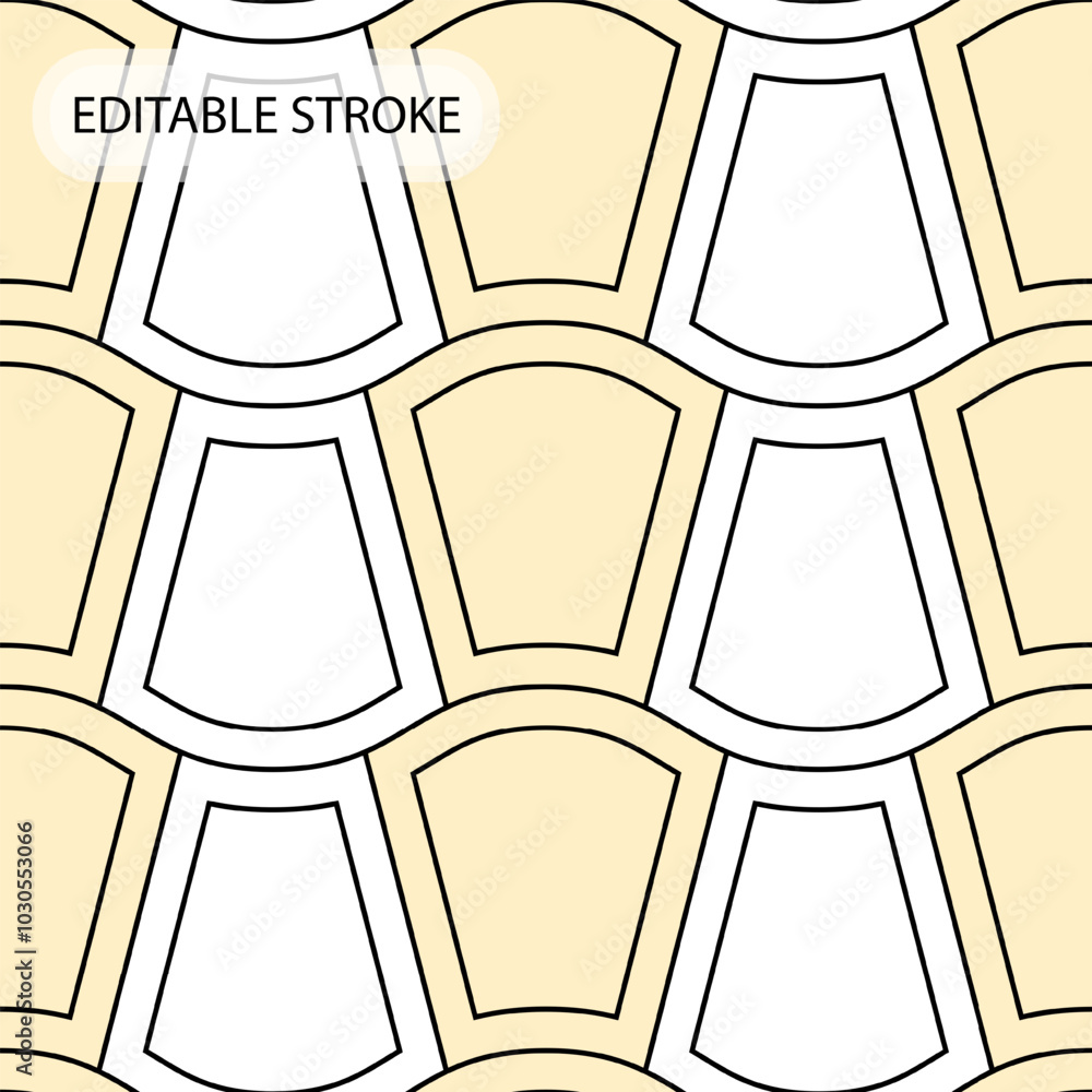 Aufkleber seamless geometric pattern with editable stroke. trapezoidal classic grid. background template, layo