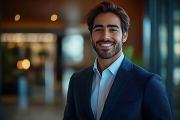 Fototapeta premium Handsome Man in Suit, Confident and Approachable