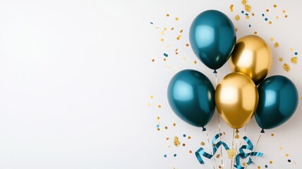 Colorful balloons with confetti create a festive atmosphere for celebrations and parties, perfect for joyful occasions.