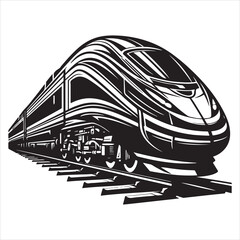 Freight Carrier Cargo Train Silhouette Art  , black colour vactor 