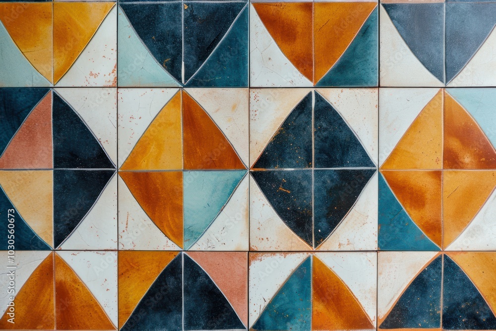 Poster tiles retro color pattern backgrounds architecture repetition.