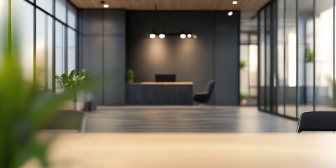 Defocused Modern Office Environment with Light