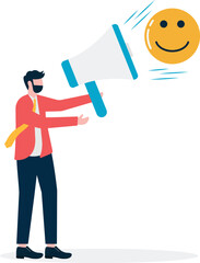 Fototapeta premium Promoting positive emotions or positive news, the pursuit of happiness and pleasure,