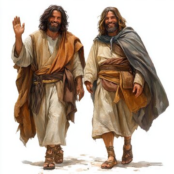 Smiling Hebrew Men in Traditional Attire - Ancient Culture Concept Generative AI