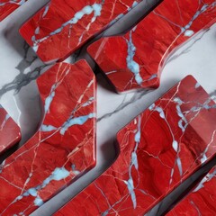 Seamless marble pattern. Red marble with natural veins.