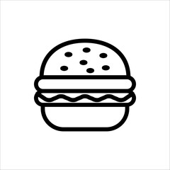 Burger icon. Hamburger Symbol. Vector illustration on white background.
