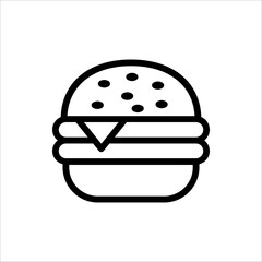 Burger icon. Hamburger Symbol. Vector illustration on white background.