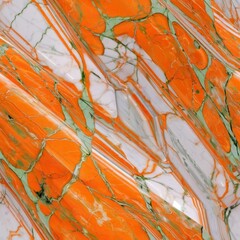 Seamless Orange Marble Pattern. Orange And White Marble Design.