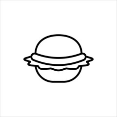 Burger icon. Cheese burger or Hamburger Symbol. For web design. vector illustration on white background.