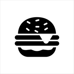 Burger icon. Cheese burger or Hamburger Symbol. For web design. vector illustration on white background.