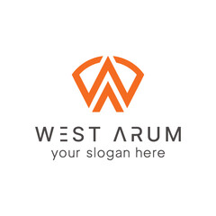 WA letter mark logo design template