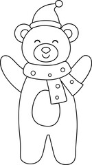 Cute christmas polar bear outline vector.
Cute white polar bear outline SVG.