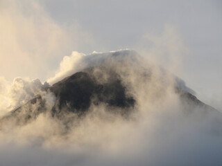 Fototapeta premium Russia Kuril Islands view from the sea on a sunny summer day