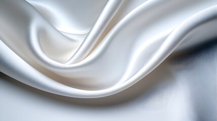 Stunning minimalist white silk texture with soft flowing and elegant folds showcasing a subtle serene and delicate aesthetic