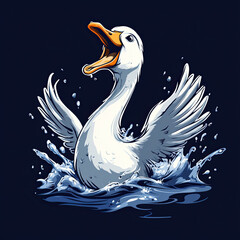 Beautiful Goose Logo, Geese Design for Your Corporate and Business Graphic Resource or Creative Project, Ai Generative