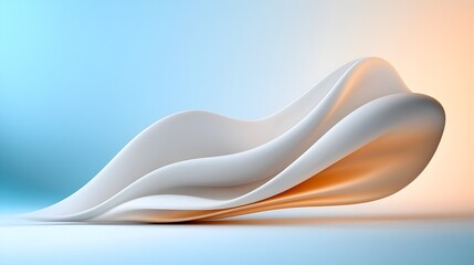 Smooth minimalist abstract background with flowing white curves and subtle delicate light details  This serene contemporary design creates a sense of tranquility and elegant sophistication