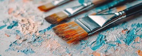 Fototapeta premium Exploring the artful world of brush techniques a deep dive into painting essentials and color blending