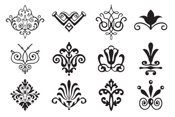 Set of decorative divider elements. Border calligraphy collection