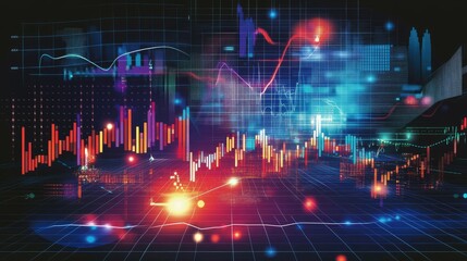 business vector illustration design Stock market charts or Forex trading charts for business and finance ideas