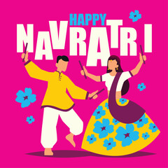 Happy Durga Puja Indian God shri Druga, Subh Navratri red background. vector illustration of women Navratri design