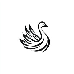 Obraz premium Beautiful Goose Logo, Geese Design for Your Corporate and Business Graphic Resource or Creative Project, Ai Generative