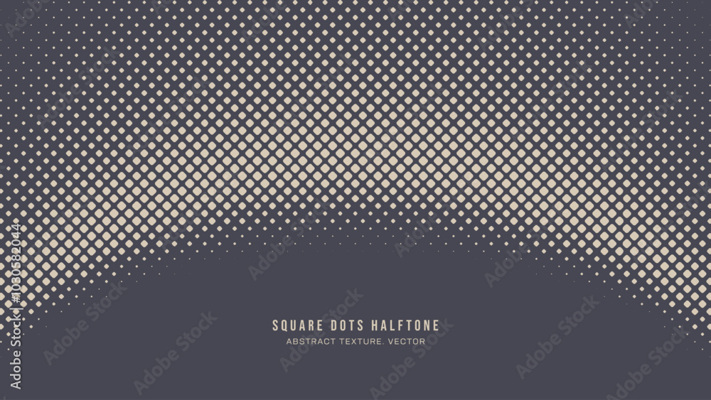 Aufkleber square rounded dots halftone pattern arc border vector abstract background. minimalist art half tone