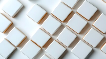 Minimalist white background with a light geometric cube pattern design creating a modern abstract and visually appealing digital or wallpaper