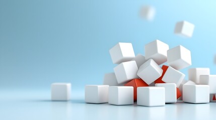 Elegant and minimalist abstract background featuring intricate geometric cube patterns in a modern clean white design