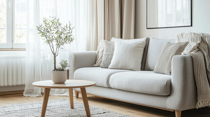 Light Gray Living Room with Simple Decor
