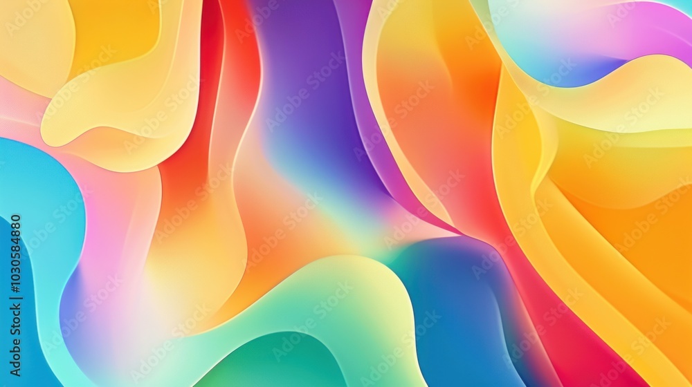 Poster colorful abstract wavy pattern with vibrant gradients and textured layers