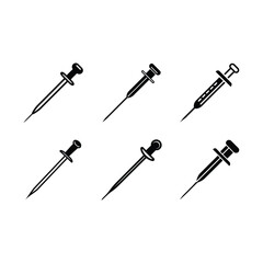 Needle vector on white background, Instant Digital Download. Illustration for prints on t-shirt and bags, posters	  