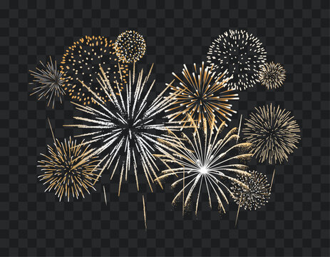Fireworks display vector illustration on isolated background