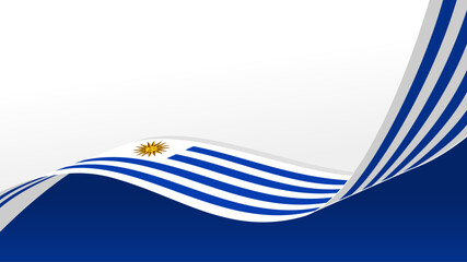 wavy uruguay flag vector background with copy space for text. uruguay national day