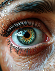 Hyper-Realistic Human Eye with Detailed Iris and Wet Skin