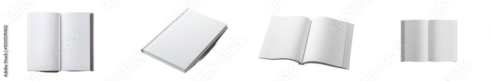 Poster a5 book realistic mockup template with empty closing softcover paperback 3d rendering