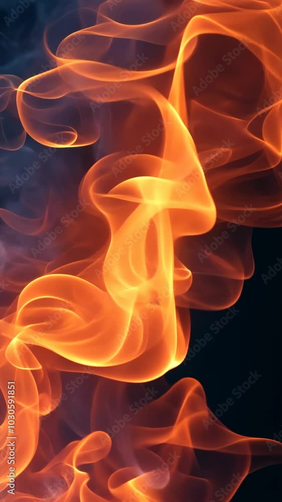 Poster abstract fiery flames on a dark background, dynamic movement. energy and warmth concept
