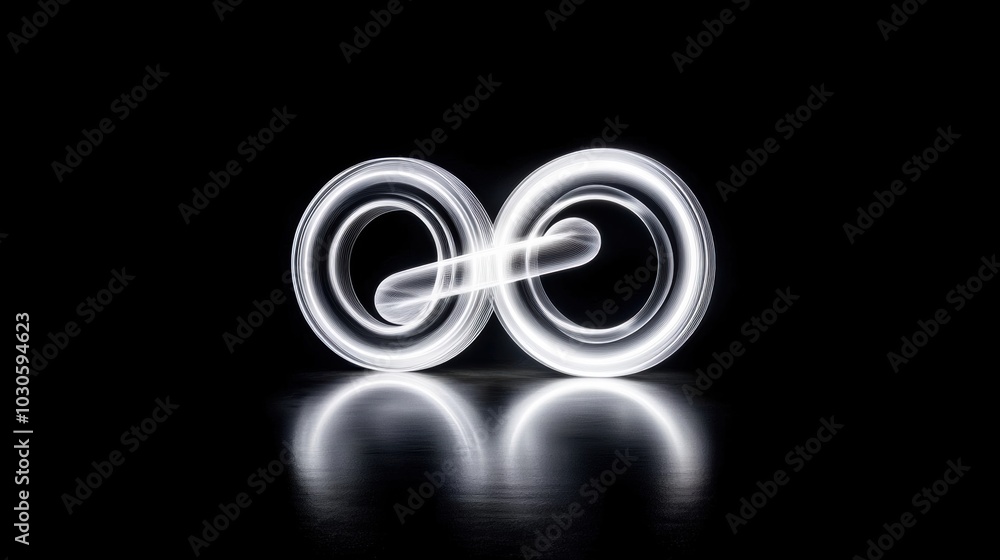 Poster abstract light patterns with infinity symbol design