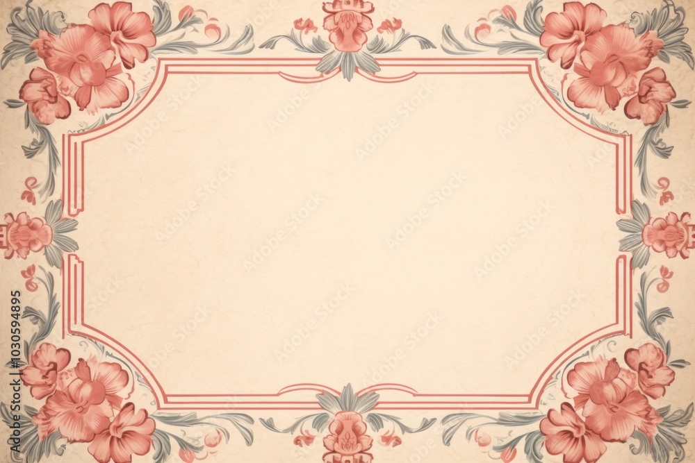Poster art nouveau minimal style backgrounds pattern flower.