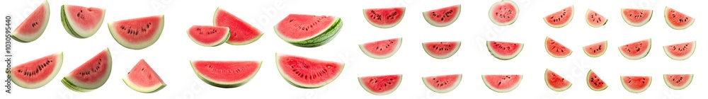 Poster the depth of field is full on this watermelon isolated on a white background