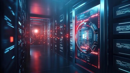 Privacy data on storage cloud concept. Digital vault, protected cloud storage.