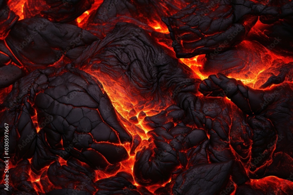 Poster Lava texture outdoors volcano fire.