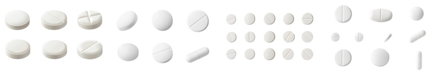 The pill is isolated on a white background with a full depth of field