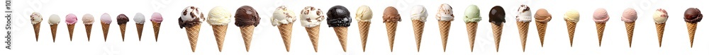 Poster This mockup template for artwork design features an ice cream scoop on a waffle cone on a transparent background.